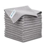 Microfiber Wholesale 12" x 12" Buff Pro Multi-Surface Microfiber Cleaning Cloths | Gray - 12 Pack | Premium Microfiber Towels for Cleaning Glass, Kitchens, Bathrooms, Automotive