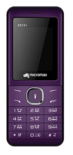 Micromax All-New X513+ | Dual Sim keypad Mobile with 1.8" Screen|Auto Call Recording | Power Saving Mode|Big Battery 1750 mAH| Bright Torch | Expandable Storage Upto 16GB | Wireless FM |Muave|