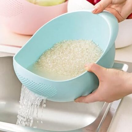 MosQuick® Big Size Chalni for Kitchen, Colander for Kitchen, Rice Drainer, Rice Strainer, and Sieve Kitchen Accessories Items: Multifunctional