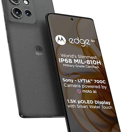 Motorola Edge 50 5G (8GB RAM + 256GB Storage) | 50MP + 13MP + 10MP | 32MP Front Camera | 5000 mAh Battery | Snapdragon 7 Gen 1 Accelerated Edition Processor (Koala Grey)