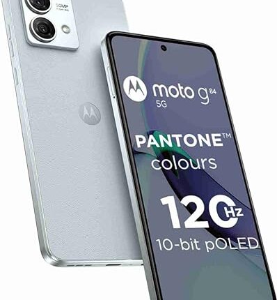 Motorola G84 5G (Marshmallow Blue, 12GB RAM, 256GB Storage) | 50MP (OIS) | 16MP Front Camera | Snapdragon 695 Processor | Ultra Premium Vegan Leather Design | Unbelievable 5G Speeds with 14 5G Bands