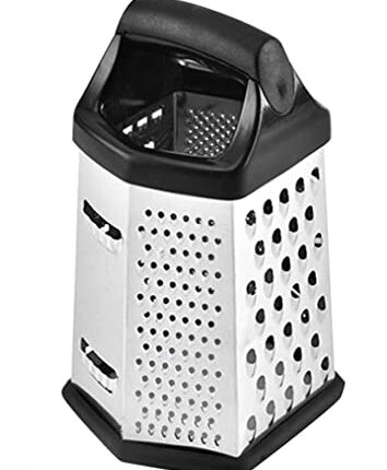 NAALSA - Berlin 6 Side Stainless Steel Professional Multi Purpose Grater Vegetable Chopper Slicer Kitchen Cutter, Shredder for Cheese & Vegetables 8 inch