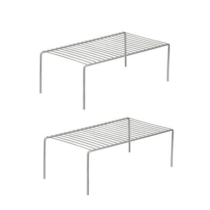 NH10 DESIGNS Stainless Steel Under Cabinet Kitchen Dish Rack Expandable Storage Floating Shelves For Kitchen Multipurpose Organizer Extend Up To 580 Mm With Anti-Rust Nano Coating(Pack Of 2)(Nhsp)