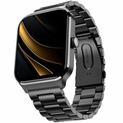 Noise Canvas Smart Watch with 1.96" Vivid Display, Functional Crown, BT Calling, 150+ Watch Faces, AI Voice Assistant, Health Suiteᵀᴹ, 100+ Sports Modes, IP67, Upto 7 Days Battery (Elite Black)