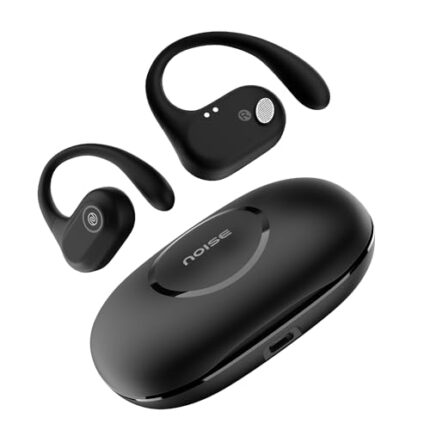 Noise Pure Pods Wireless Open Ear Earbuds with AirWave™ Technology,Up-to 80H Playtime,Quad Mic with ENC,16mm Neodymium Dynamic Driver,Detachable Pure Band,BTv5.3 (Power Black)