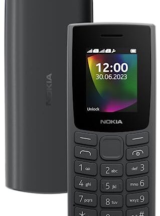 Nokia 106 Dual Sim, Keypad Phone with Built-in UPI Payments App, Long-Lasting Battery, Wireless FM Radio & MP3 Player, and MicroSD Card Slot | Charcoal