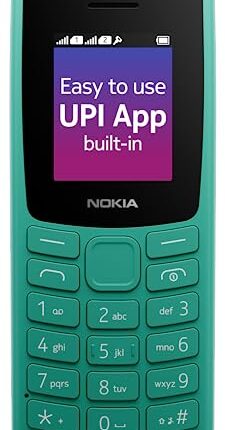 Nokia 106 Single Sim, Keypad Phone with Built-in UPI Payments App, Long-Lasting Battery, Wireless FM Radio & MP3 Player, and MicroSD Card Slot | Green