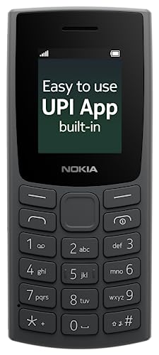 Nokia All-New 105 Single Sim Keypad Phone with Built-in UPI Payments, Long-Lasting Battery, Wireless FM Radio | Charcoal