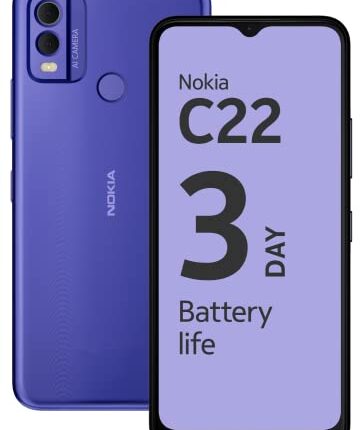 Nokia C22 | 3-Day Battery Life | 4GB RAM (2GB RAM + 2GB Virtual RAM) | 13 MP Dual Rear AI Camera with Night & Portrait Mode | IP52 | Purple