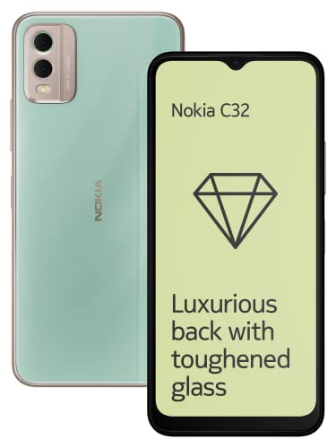 Nokia C32 with 50MP Dual Rear AI Camera | 3-Day Battery Life | Toughened Glass Back | 12GB RAM with Memory Extension (6GB RAM + 6GB Virtual RAM) | Android 13 | Breezy Mint