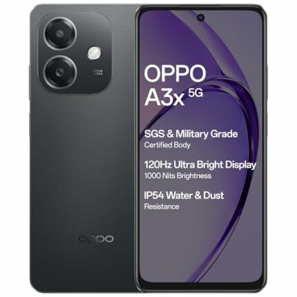 OPPO A3X 5G (Sparkle Black, 4GB RAM, 128GB Storage)|6.67” HD+ 120Hz Refresh Rate Screen | 45W SUPERVOOC|with No Cost EMI/Additional Exchange Offers