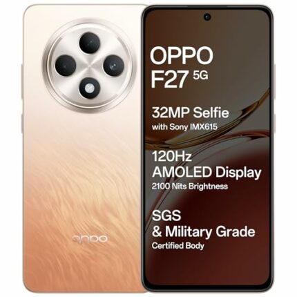 OPPO F27 5G (Amber Orange, 8GB RAM, 128GB Storage) | 6.67" FHD+ AMOLED Display|32MP Sony IMX615 Selfie Camera |AI Portrait Expert| 45W SUPERVOOC| with No Cost EMI/Additional Exchange Offers