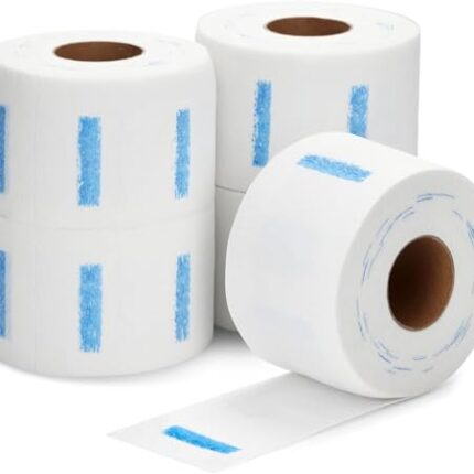 OSEN White Barber Neck Strips for Neck Ruffle Roll Paper Strip Tissue for Salon Beauty Barbers Hair cutting for Personal and Professional use (2.4 x 11, White, Pack of 5)