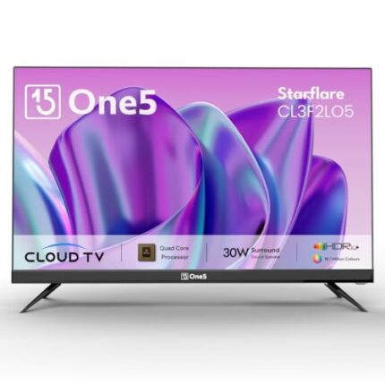 One5 80 cm (32 inches) Starflare Cloud Frameless HD Ready Smart Android LED TV CL3F2LO5 (Black) | (2024 Model)