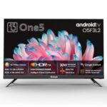 One5 80 cm (32 inches) Ultra-thin Frameless HD Ready Smart Android LED TV O5F3L2 (Black) (2024 Model) | with Voice Assistant