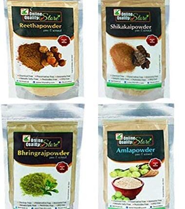 Online Quality Store amla powder Reetha powder Shikakai powder Bhringraj Powder(900g, Pack of 4) |Organic Reetha Powder For Hair growth|Aritha|Reetha|Ritha|Soapnuts |amla, indian Gooseberry