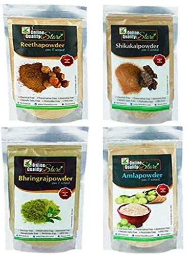 Online Quality Store amla powder Reetha powder Shikakai powder Bhringraj Powder(900g, Pack of 4) |Organic Reetha Powder For Hair growth|Aritha|Reetha|Ritha|Soapnuts |amla, indian Gooseberry