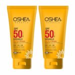 Oshea Herbals UVShield SPF 50 PA+++ Sunscreen for All Skin Types | Water Resistant with UVA & UVB Protection | Enriched with Papaya & Green Tea Extract 60 g (Pack of 2)