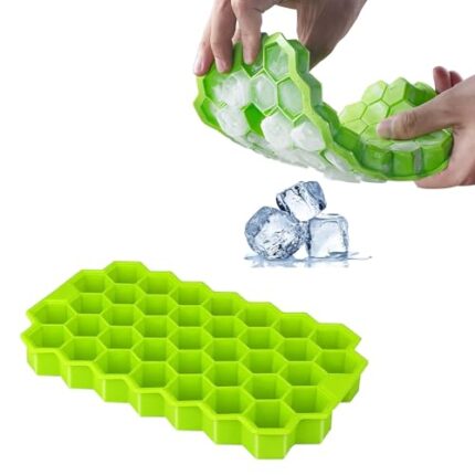 PANCA Ice Cube Tray Silicone for Freezer Flexible Shape Honeycomb for Chocolate Cake Maker Mould, Chilled Drinks, Reusable Kitchen Accessories Items (Multi Color)