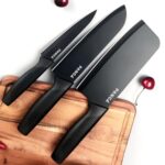 PANCA Knife Set 3 Piece Premium Stainless Steel Knife Set with Cover for Kitchen, Vegetable Knife, Fruit Knife. Meat Knife, Non-Slip Grip Handle, Multipurpose Knife Set