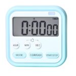 PLUZNIQ® Kitchen Timer, 24-Hours Digital Timer with Clock for Cooking, Loud Alarm & Strong Magnet, Count-Up & Count Down for Kitchen Baking Sports Games Office Study (Pack of 1, Blue)