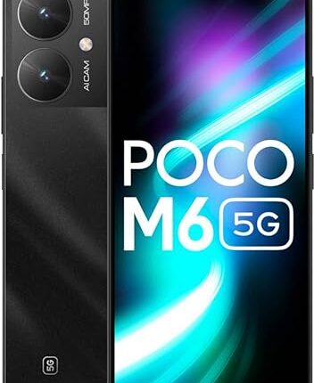 POCO M6 5G (Galactic Black, 4GB RAM, 128GB Storage) | MediaTek Dimensity 6100+ 5G Processor | 5000 mAh Battery + 18W Fast Charging | 50 MP AI Dual-Camera System & Side Fingerprint Sensor