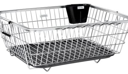 Plantex Stainless Steel Dish Drainer Basket for Kitchen Utensils/Dish Drying Rack with Drainer/Bartan Basket/Plate Stand (Size-54 x 40 x 24 cm/Chrome Finish)