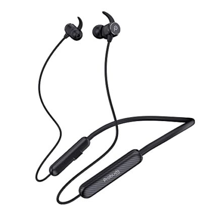 Probuds N31 BT in-Ear Neckband (Panther Black, 45+ hrs Playtime, ENC, Fast Charge (10min = 12hrs), IPX6 Rating, 10 mm Drivers, BT V5.3 Pro Game Mode (60ms Low Latency), and Dual Device Pairing)