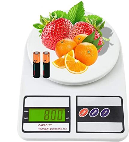 RADIANT Digital Kitchen Food Weighing Scale For Healthy Living, Home Baking, Cooking, Fitness & Balanced Diet. 10Kg x 1gms with 2 Batteries Included, SF400/A121, Color May vary