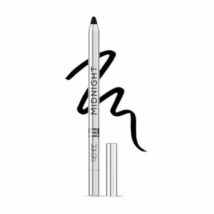 RENEE Midnight Kohl Pencil - Smudgeproof and Waterproof Kajal - 24 Hrs Long Stay - Darkest Black - One Swipe Application - Rich Color Payoff - Vitamin E, Olive Oil and Castor Oil - 1.5 Gm