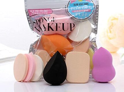 RIXTEC (pack 2) 6-in-1 Professional Beauty Blender Sponge for Face Makeup with Cotton Pad Foundation Beauty Blender, Powder Buff, and Cosmetic Puff Perfect for Women's & Girls Cosmetic Makeup | Beauty Blender Sponge set is for all Skin Types - Soft, Latex-Free, Reusable & washable (Multi-color)