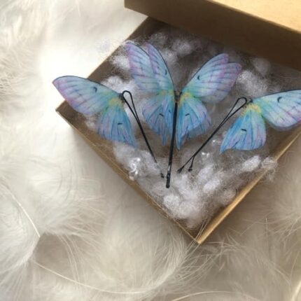 RRDIYZ® Handmade Silk Butterfly Hair Pin - Exquisite Wing Jewelry with Rhinestone Accents, Elegance & Unique Butterfly Accessory For Girls and Womens (Pack of 6 | Mixed Color)