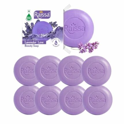 Raissa Lavender Love Beauty Soap, 85g (Pack of 8) | Natural Lavender Extracts| Refreshing Aroma & Gentle Skincare| Alcohol-Free Fragrance | No harch chemicals