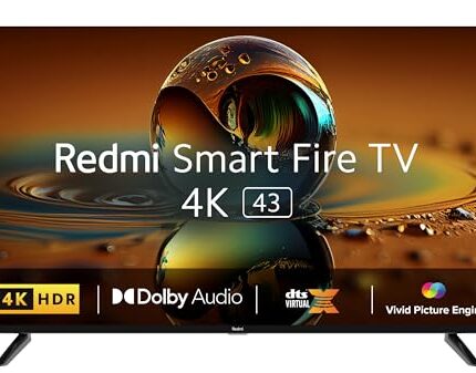 Redmi Xiaomi 108 cm (43 inches) 4K Ultra HD Smart LED Fire TV L43R8-FVIN (Black)