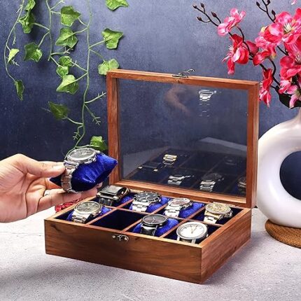 Royal Craft Expertise Watch Box Organizer For Men and Women, Wooden watch box, Watch case box for men, 8 Slots Watch box with build with Solid Indian Rosewood, Organizer Box Display Case