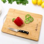 Rusabl Bamboo Wooden Chopping Board (30 X 20 cms, Small) for Kitchen with Metal Handle, Vegetable Cutting Board for Kitchen Items, BPA Free, Eco-Friendly, Anti-Microbial