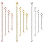 SANNIDHI® Chain Extender for Jewellery Necklace Chain Extenders for Women and Girl Bracelet, Pendant Chain Extenders for Men & Boy Silver, Golden, Rose, (2", 3'', 4", 6" inch) - 12 Pieces