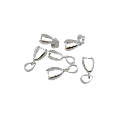 SATRA TRADAERS | Size : 14mm 25pcs Metal Pinch Pendant Clip (Silver)