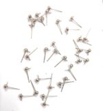 SIJCM 200 Pieces Ball Post Earring Studs - 4mm Round Ball Ear Pins with Loop for DIY Jewelry Dangle Earring Making