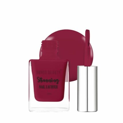 SWISS BEAUTY Stunning Matte Finish Nail Lacquer, 10 Ml| Chip Resistant, Quick Drying Matte Nail Paint | Highly Pigmented With High Shine Matte Nail Polish | Shade - Hot Wine, 12Gm