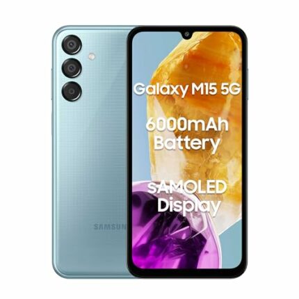 Samsung Galaxy M15 5G (Celestial Blue,4GB RAM,128GB Storage)| 50MP Triple Cam| 6000mAh Battery|MediaTek Dimensity 6100+| 4 Gen. OS Upgrade & 5 Year Security Update|Super AMOLED Display|Without Charger