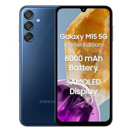 Samsung Galaxy M15 5G Prime Edition (Blue Topaz,4GB RAM,128GB Storage) | Super AMOLED Display| 50MP Triple Cam| 6000mAh Battery| MediaTek Dimensity 6100+ | 4 Gen. OS Upgrade & 5 Year Security Update