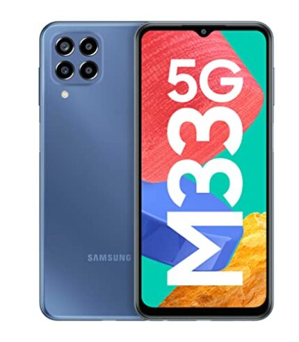 Samsung Galaxy M33 5G (Deep Ocean Blue, 6GB, 128GB Storage) | 6000mAh Battery | Upto 12GB RAM with RAM Plus | Without Charger