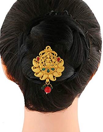Sanjog Southern Choti Jadai Billai Indian Hair Pin Hair Decoration Hair Brooch Wedding Bridal Jewelry for Women