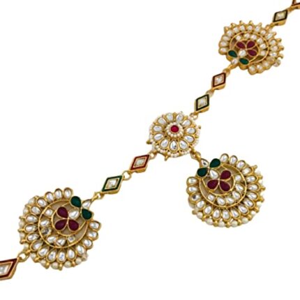 Sattyaki Traditional Rajasthani Gold Plated Hair Jewellery/Head Jewellery/Hair Pain/Hair Accessory Bridal Sheeshphool Tikka Matha Patti for Women & Girls.