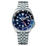 Seiko Analog Stainless Steel Blue Dial Silver Band Men's Watch-SSK003K1