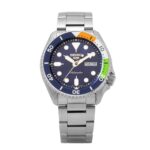 Seiko Limited Edition India Exclusive Blue Dial Men's Analog Watch, Stainless Steel Band, with Extra Silicon Strap- Srpk81K1, Band Color:Silver