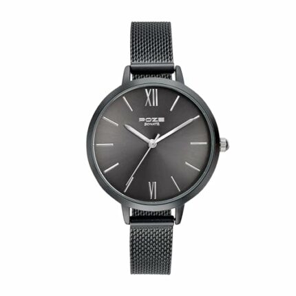 Sonata Poze Quartz Analog Grey Dial Mesh Strap Watch for Women-SP80075KM03W