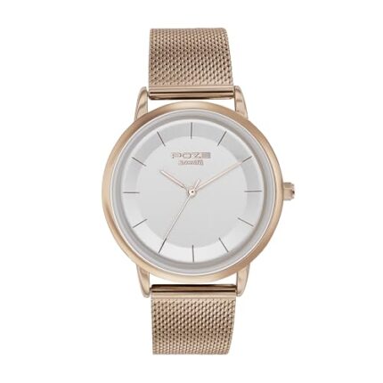 Sonata Poze Quartz Analog White Dial Mesh Strap Watch for Women-SP80062WM01W