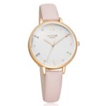 Sonata Poze Quartz Analog White Dial PU Leather Strap Watch for Women-SP80033WL01W